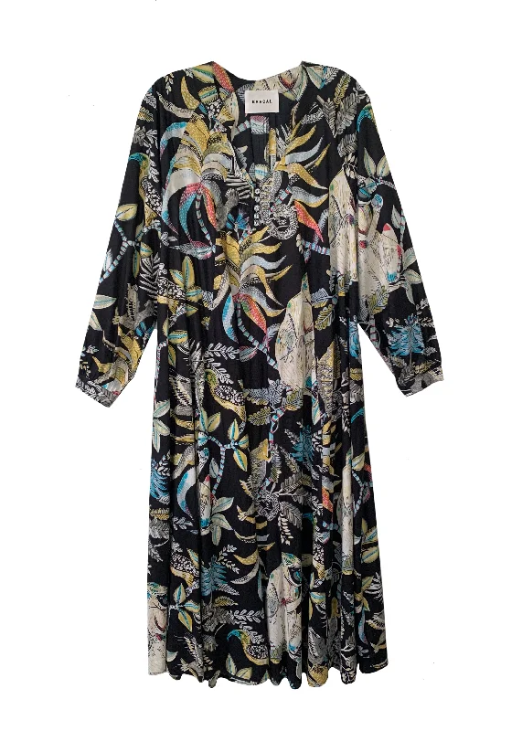 Discount Days Denni Weekend Dress- Jungle Print- Black