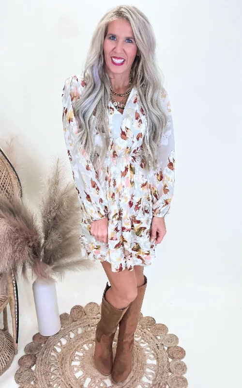 Blowout Deals Swipe Right Abstract Print Ruffled Dress - Final Sale