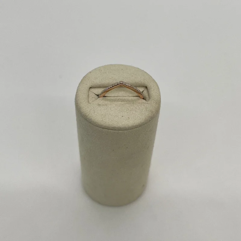 Super Sale Rose Gold Pave Diamond V Band | 14K Rose Gold