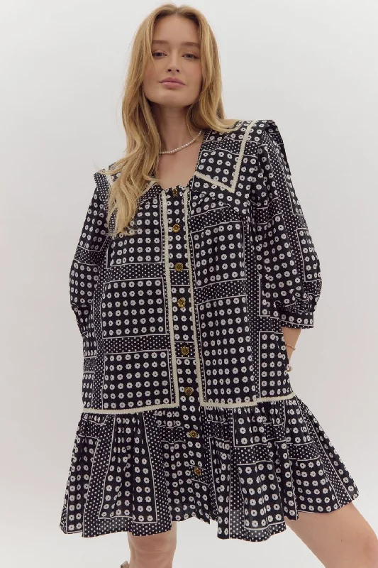 Clearance Sale Lattice Print Dress