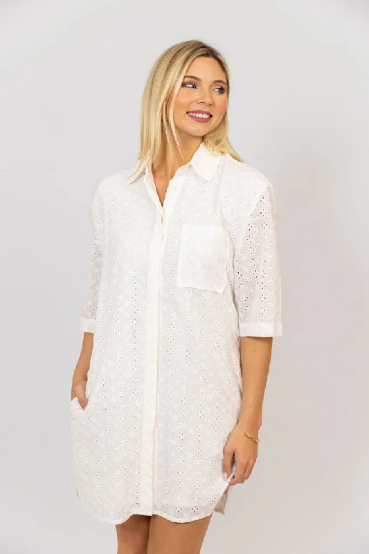 New Arrival Eyelet Shirt Dress