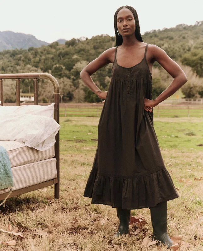 Unbeatable Prices The Eyelet Ruffle Tank Night Dress. -- Black
