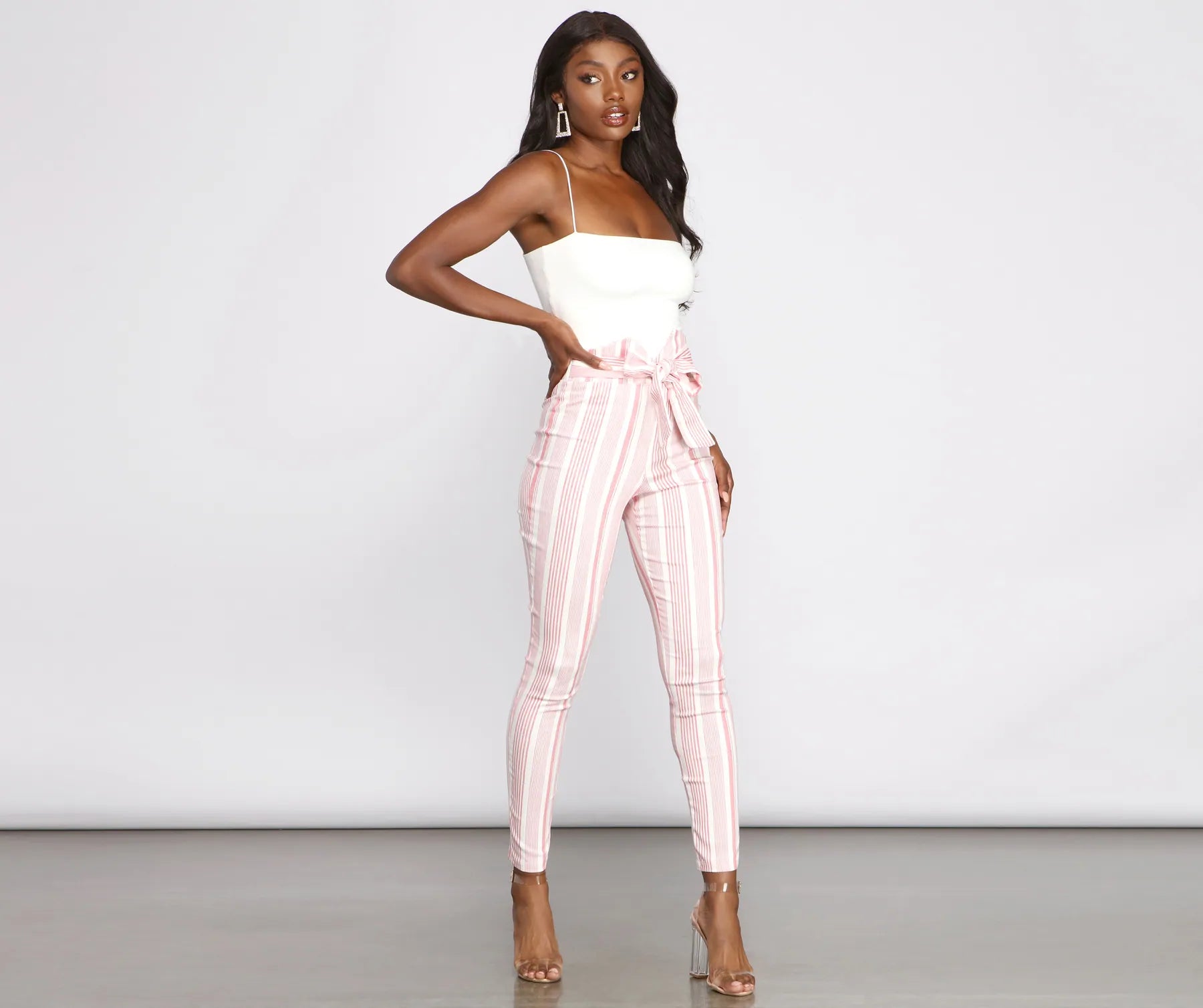 Grand Opening Sale High Waist Skinny Striped Pants
