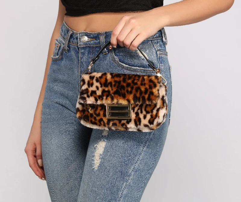 Closeout Fierce Fashionista Faux Fur Crossbody