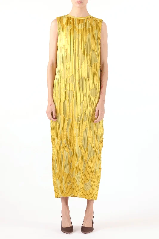 New Markdowns ABSTRACT FIL COUPE PLEATED MIDI SHIFT DRESS