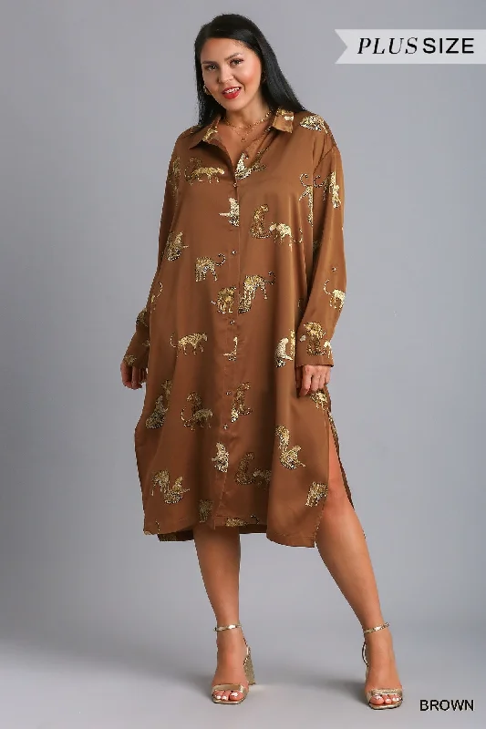 Unbeatable Prices Curvy Girl Animal Print Dress Cardigan
