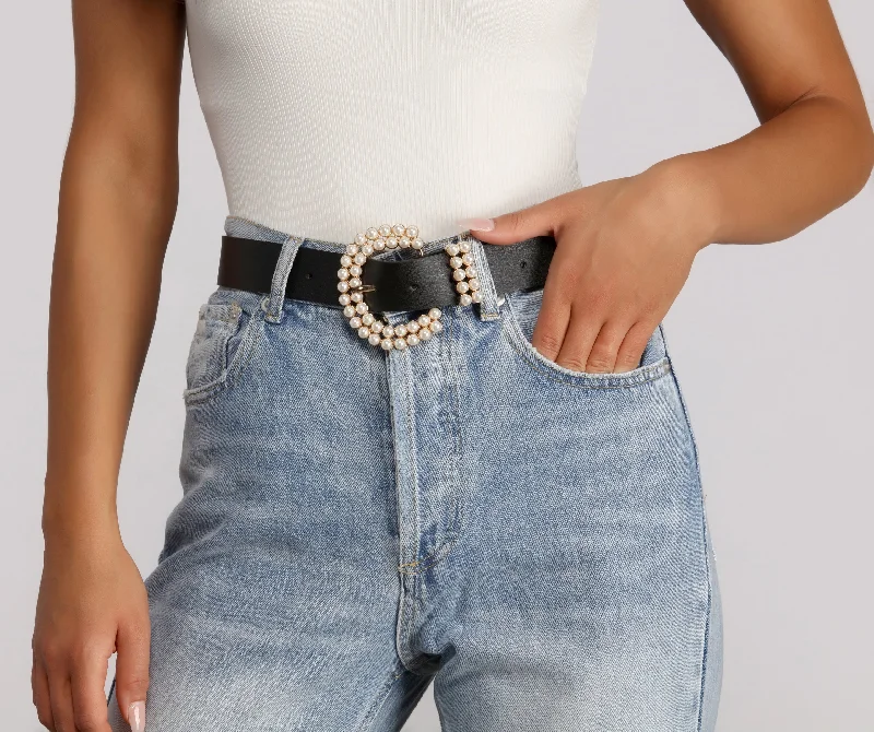 Price Fest Pearl Faux Leather Belt