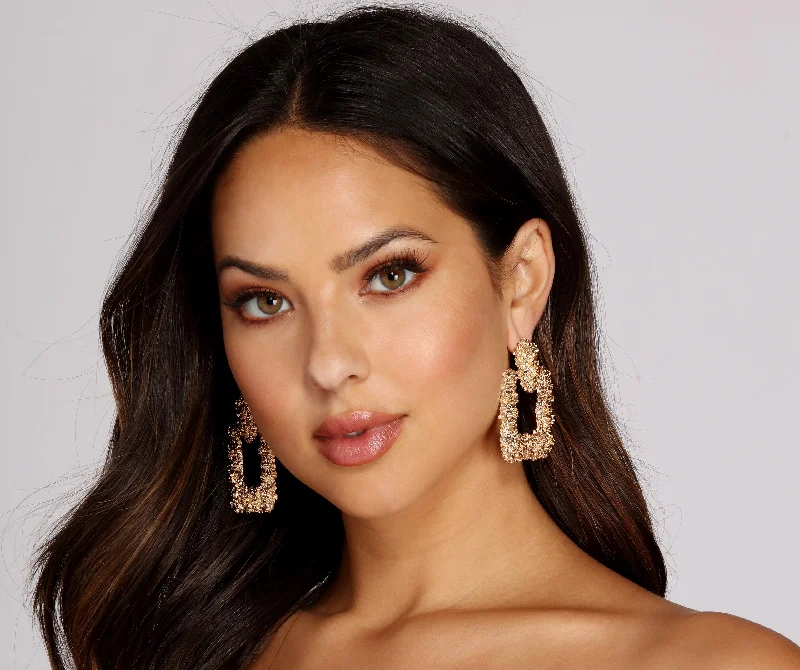 Unbeatable Prices Gold Rush Textured Door Knocker Earrings