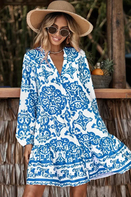 Special Discount Sky Blue Button Up Dress