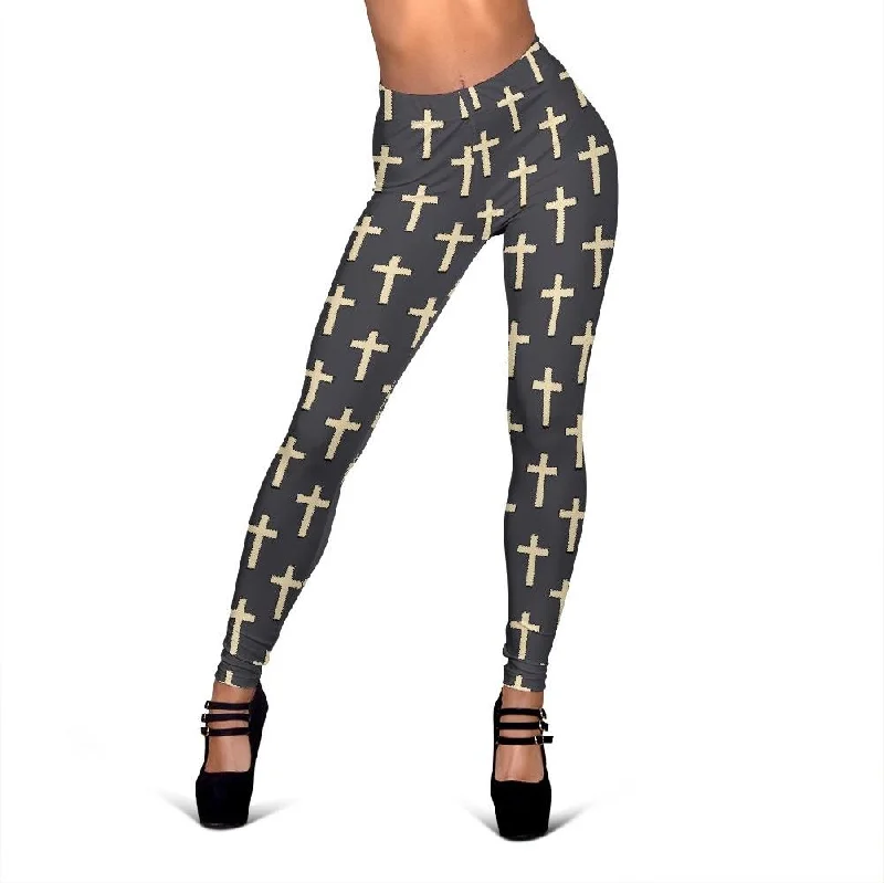 Unbeatable Prices Christian Cross Pattern Print Women Leggings