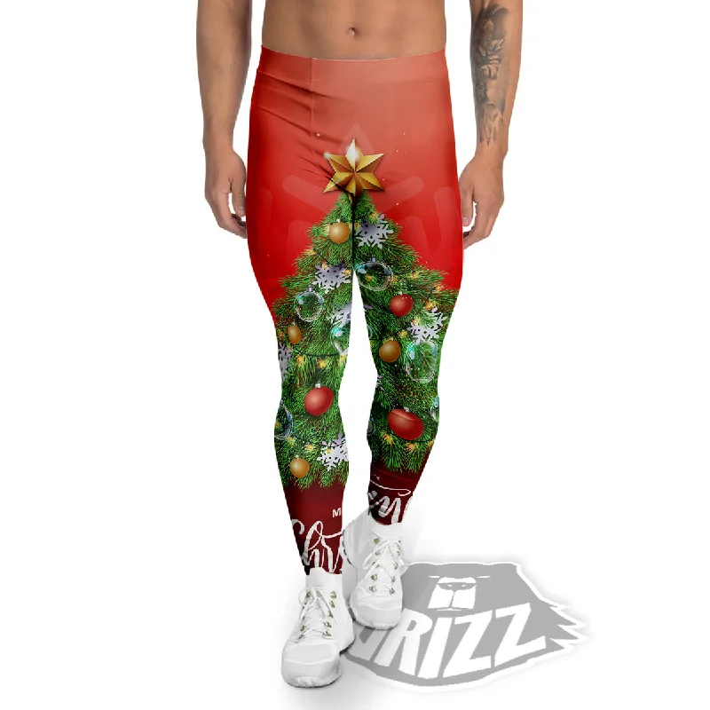 Hot Deal Christmas Tree Print Men's Leggings