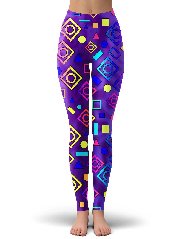Crazy Deals Geometric On Purple Leggings