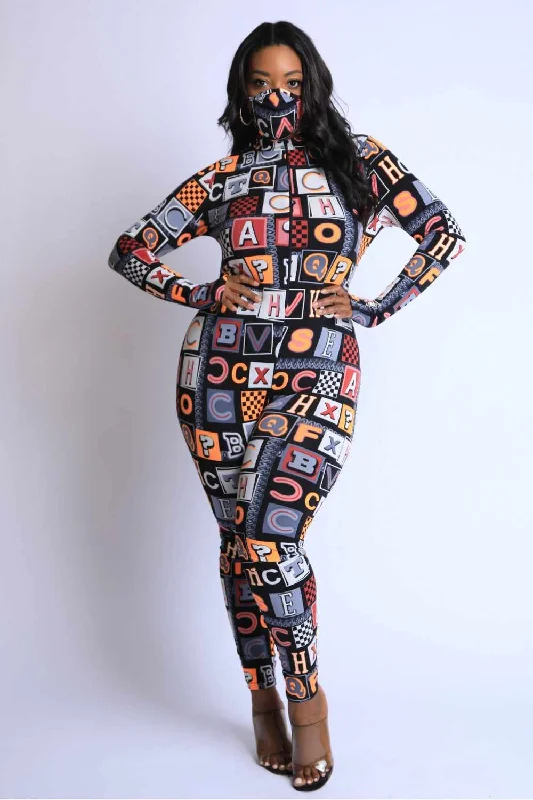 Take Advantage Alphabetically Neon Jumpsuit
