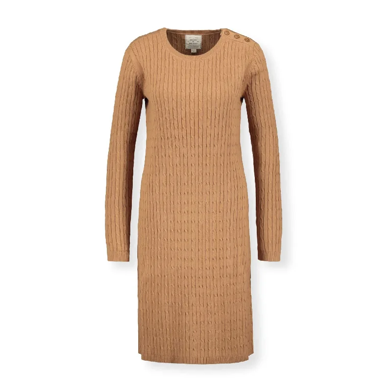 Don’t Miss Out Cable Sweater Dress with Elbow Patches