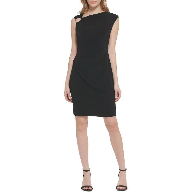 Mega Deal Calvin Klein Womens Ruched Mini Sheath Dress