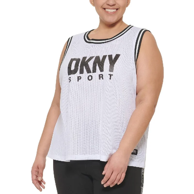 Early Access DKNY Sport Womens Plus Jersey Workout Tank Top
