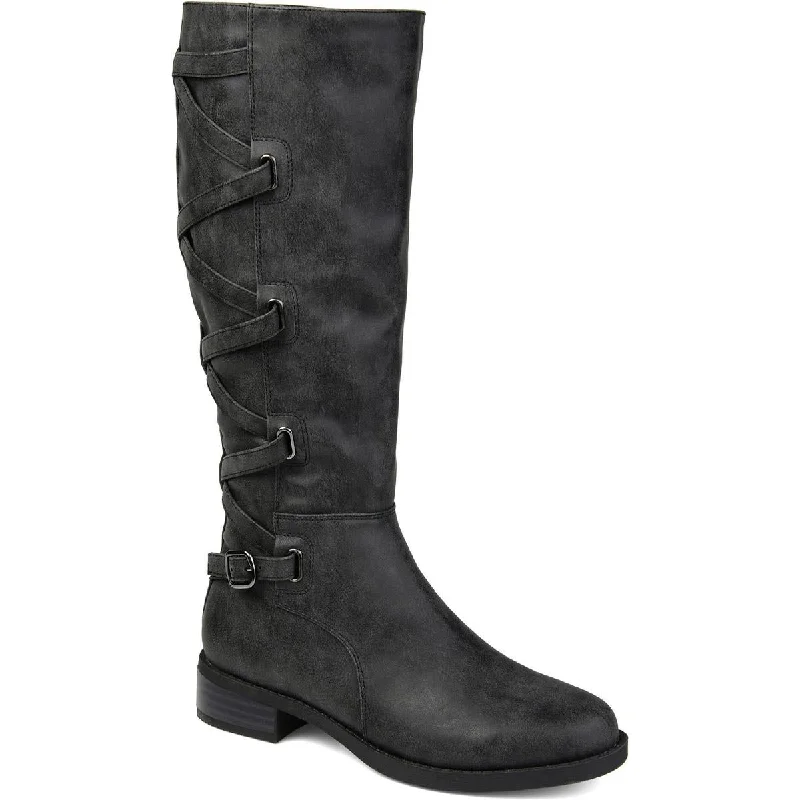 Sale Event Journee Collection Womens Carly Faux Leather Padded Insole Mid-Calf Boots