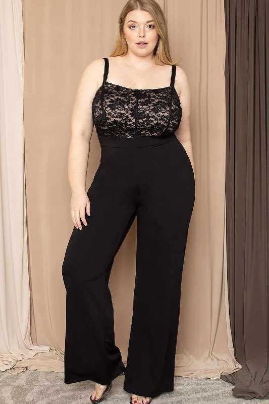 Stock Clearance Lace Bust Plus Size Jumpsuit