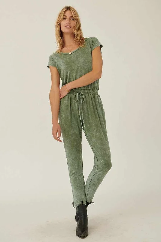 Price Rollback Mineral Washed Finish Knit Jumpsuit
