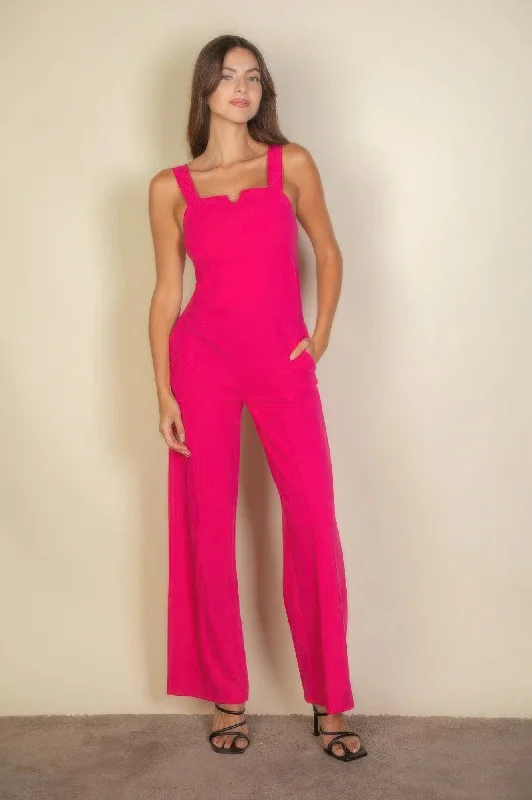 Discount Extravaganza Notched Neck Cami Jumpsuit